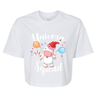 Funny Christmas Matching Tees For Girls Xmas Unicorn Squad Gift Bella+Canvas Jersey Crop Tee