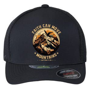 Faith Can Move Mountains Christian Flexfit Unipanel Trucker Cap