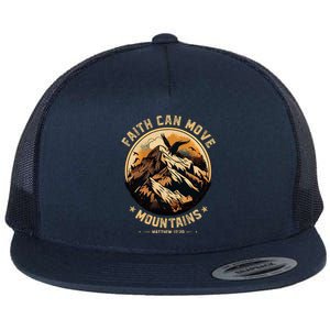 Faith Can Move Mountains Christian Flat Bill Trucker Hat