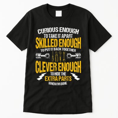 Funny Car Mechanic Gift Mechanic Tool Tuner Tall T-Shirt