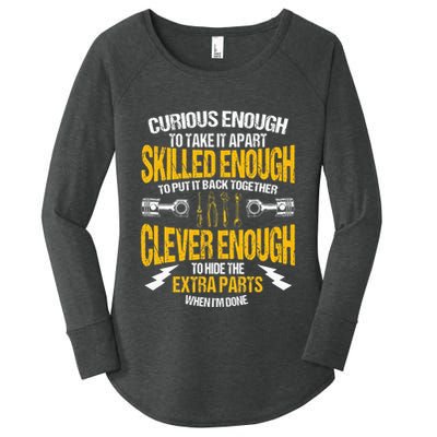 Funny Car Mechanic Gift Mechanic Tool Tuner Women's Perfect Tri Tunic Long Sleeve Shirt