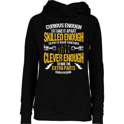 Funny Car Mechanic Gift Mechanic Tool Tuner Womens Funnel Neck Pullover Hood