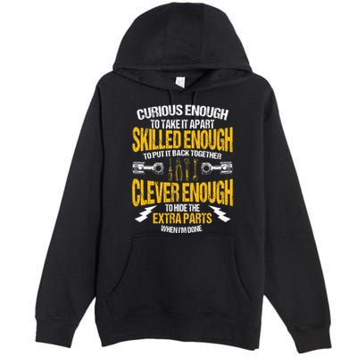 Funny Car Mechanic Gift Mechanic Tool Tuner Premium Pullover Hoodie