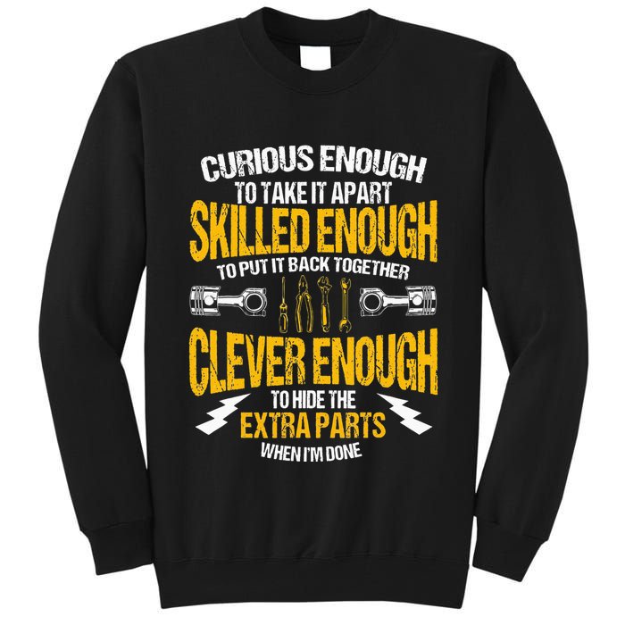 Funny Car Mechanic Gift Mechanic Tool Tuner Tall Sweatshirt