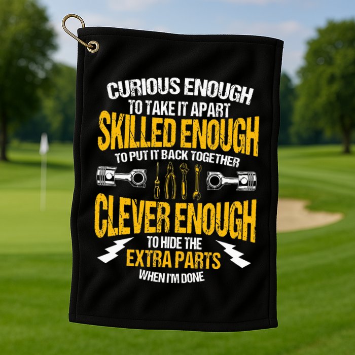 Funny Car Mechanic Gift Mechanic Tool Tuner Golf Towel