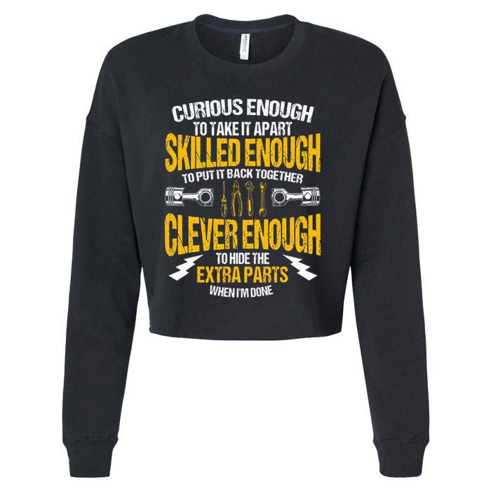 Funny Car Mechanic Gift Mechanic Tool Tuner Cropped Pullover Crew