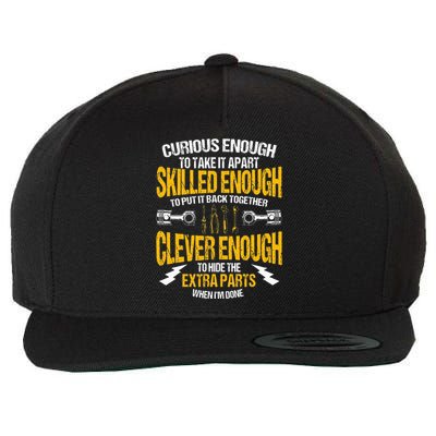 Funny Car Mechanic Gift Mechanic Tool Tuner Wool Snapback Cap