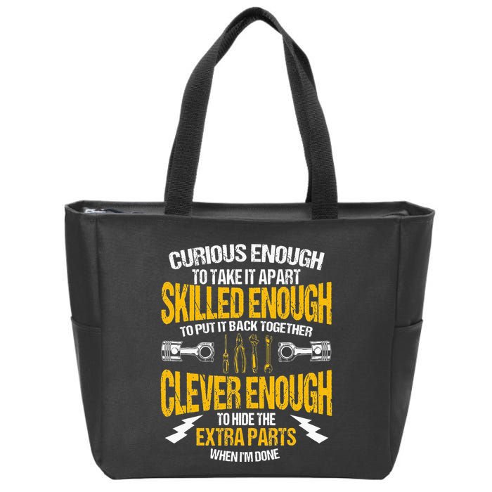 Funny Car Mechanic Gift Mechanic Tool Tuner Zip Tote Bag