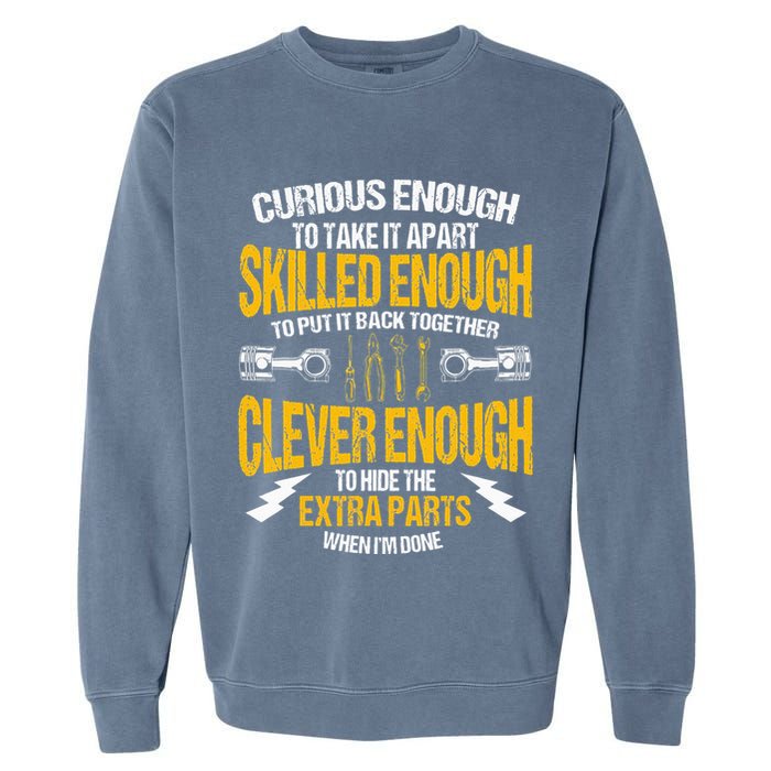 Funny Car Mechanic Gift Mechanic Tool Tuner Garment-Dyed Sweatshirt