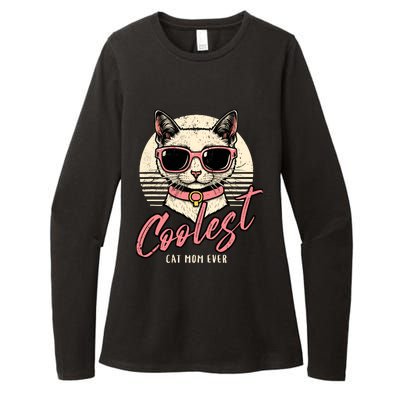 Funny Cat Mom Best Cat Mom Ever Coolest Cat Mama Graphic Womens CVC Long Sleeve Shirt