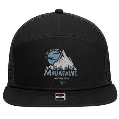 Faith Can Move Mountains Christian 7 Panel Mesh Trucker Snapback Hat