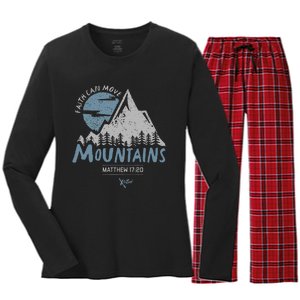 Faith Can Move Mountains Christian Women's Long Sleeve Flannel Pajama Set 