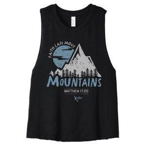 Faith Can Move Mountains Christian Women's Racerback Cropped Tank