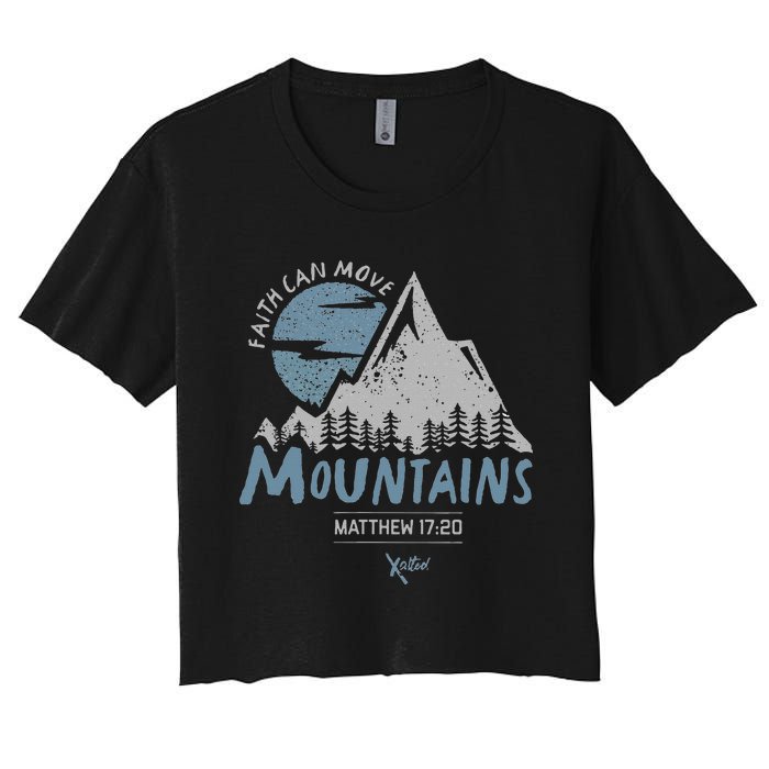 Faith Can Move Mountains Christian Women's Crop Top Tee