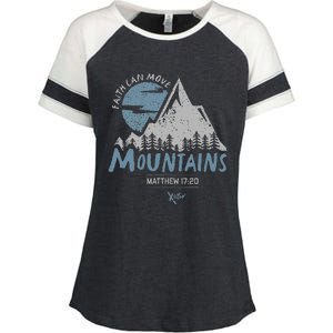 Faith Can Move Mountains Christian Enza Ladies Jersey Colorblock Tee