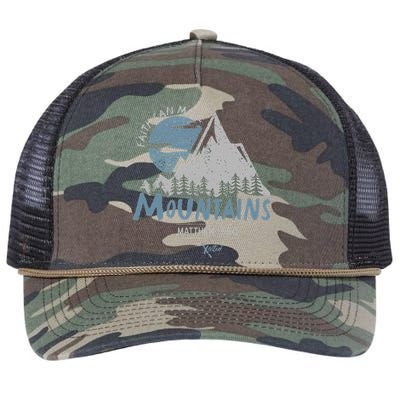 Faith Can Move Mountains Christian Retro Rope Trucker Hat Cap