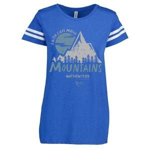 Faith Can Move Mountains Christian Enza Ladies Jersey Football T-Shirt