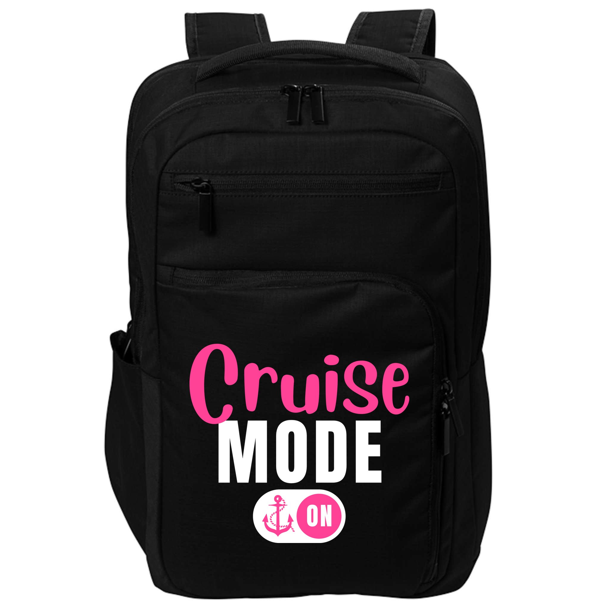 Funny Cruise Mode On Funny Cruise Vacation Funny Cruise Ship Cruise Mode On Impact Tech Backpack