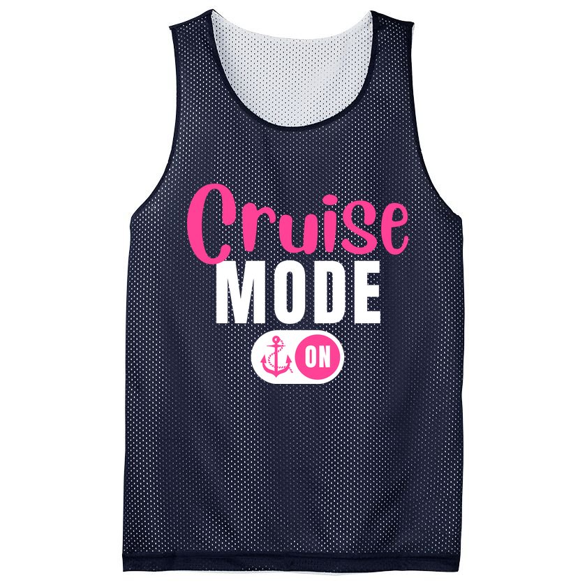 Funny Cruise Mode On Funny Cruise Vacation Funny Cruise Ship Cruise Mode On Mesh Reversible Basketball Jersey Tank