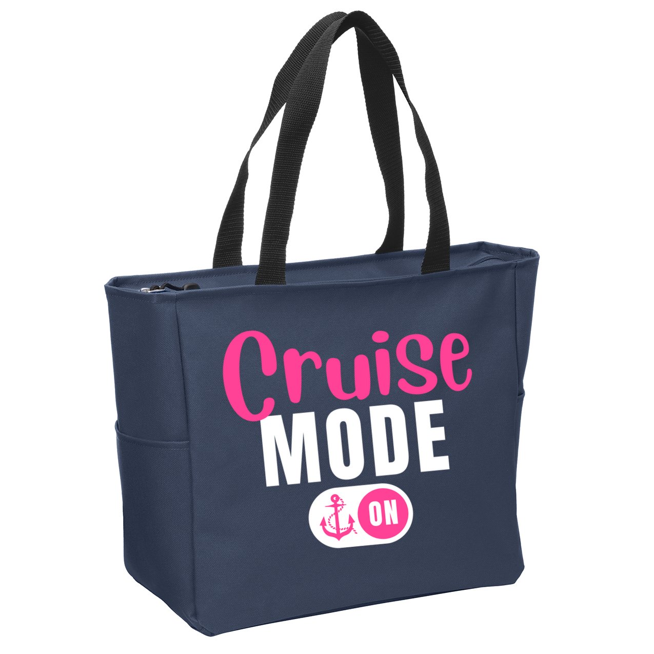 Funny Cruise Mode On Funny Cruise Vacation Funny Cruise Ship Cruise Mode On Zip Tote Bag