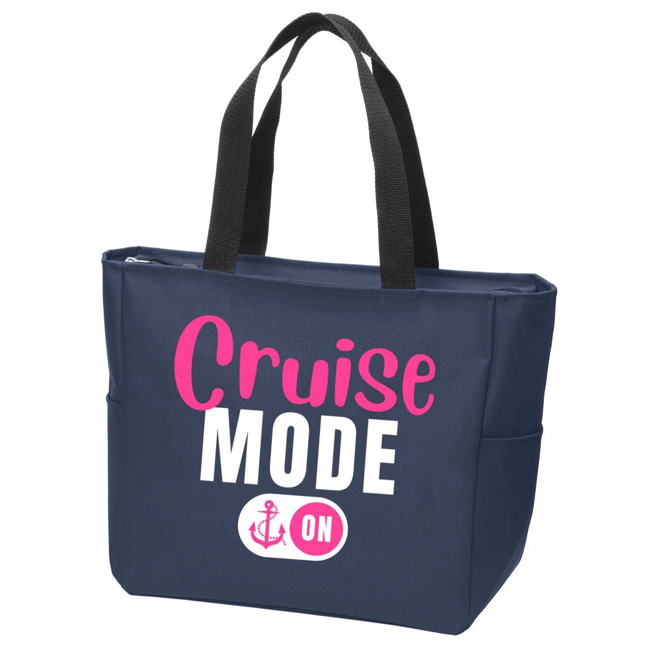 Funny Cruise Mode On Funny Cruise Vacation Funny Cruise Ship Cruise Mode On Zip Tote Bag