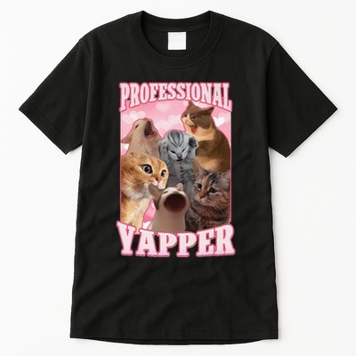 Funny Cat Meme Professional Yapper Cat Oddly Specific Dank Tall T-Shirt