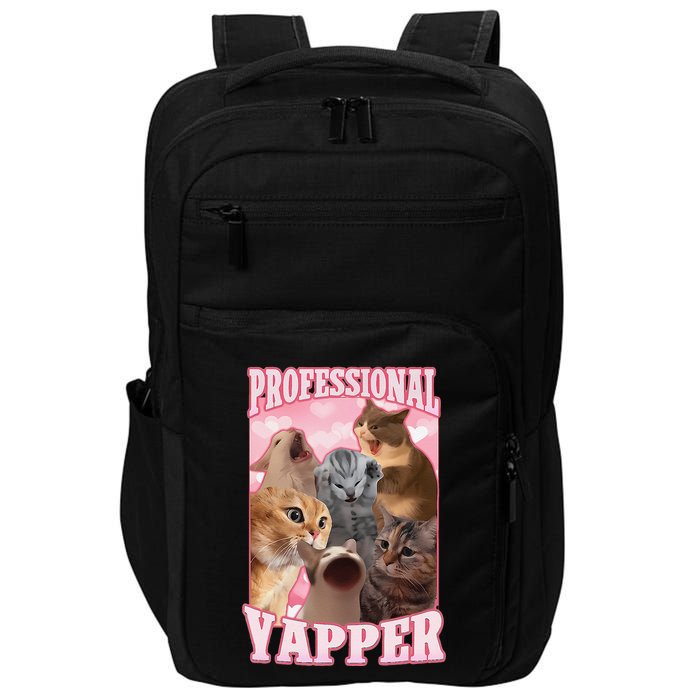 Funny Cat Meme Professional Yapper Cat Oddly Specific Dank Impact Tech Backpack