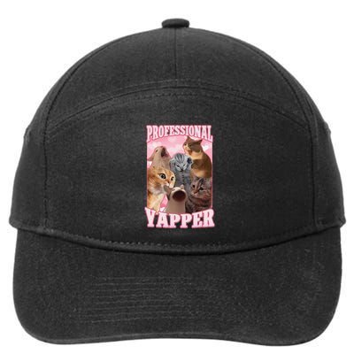 Funny Cat Meme Professional Yapper Cat Oddly Specific Dank 7-Panel Snapback Hat