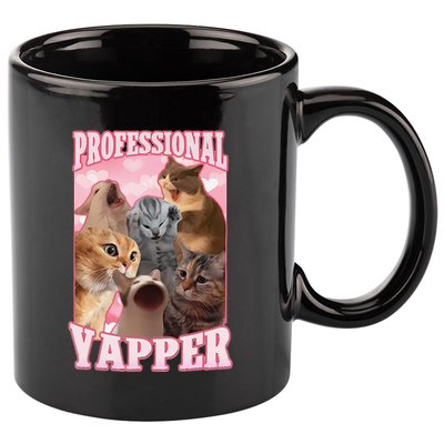 Funny Cat Meme Professional Yapper Cat Oddly Specific Dank 11oz C Handle Ceramic Mug