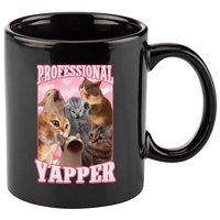 Funny Cat Meme Professional Yapper Cat Oddly Specific Dank 11oz C Handle Ceramic Mug