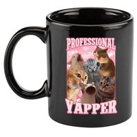 Funny Cat Meme Professional Yapper Cat Oddly Specific Dank 11oz C Handle Ceramic Mug