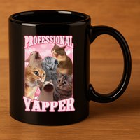 Funny Cat Meme Professional Yapper Cat Oddly Specific Dank 11oz C Handle Ceramic Mug