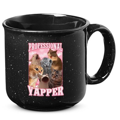 Funny Cat Meme Professional Yapper Cat Oddly Specific Dank 15oz Campfire Ceramic Mug