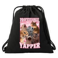 Funny Cat Meme Professional Yapper Cat Oddly Specific Dank Drawstring Bag