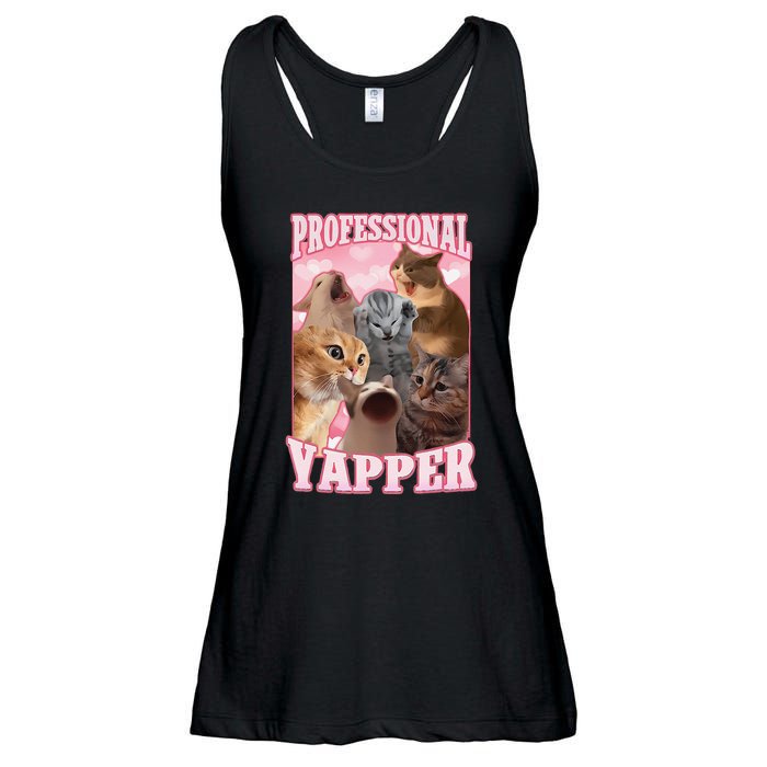Funny Cat Meme Professional Yapper Cat Oddly Specific Dank Ladies Essential Flowy Tank