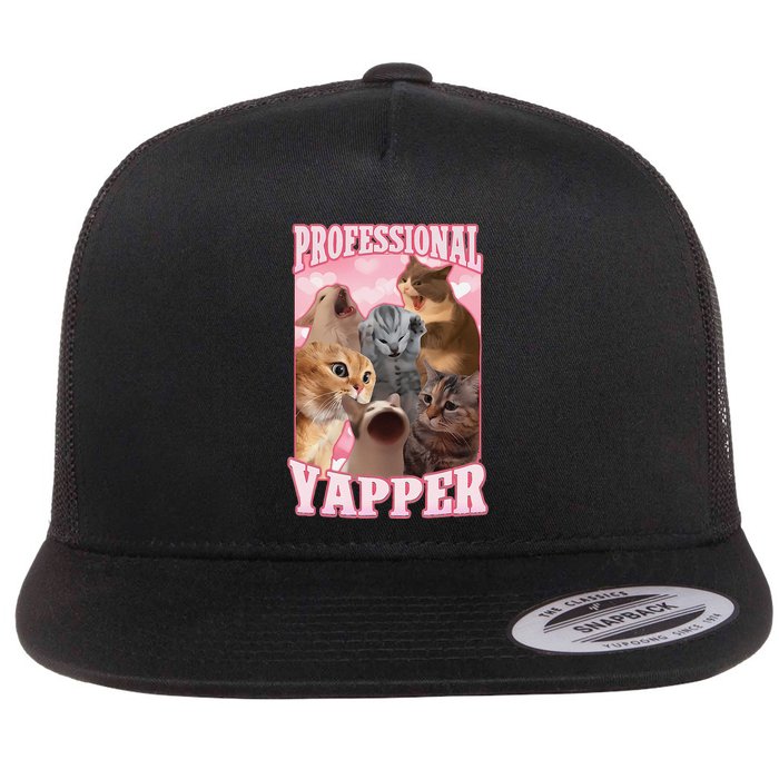 Funny Cat Meme Professional Yapper Cat Oddly Specific Dank Flatbill Hat