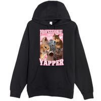 Funny Cat Meme Professional Yapper Cat Oddly Specific Dank Premium Pullover Hoodie
