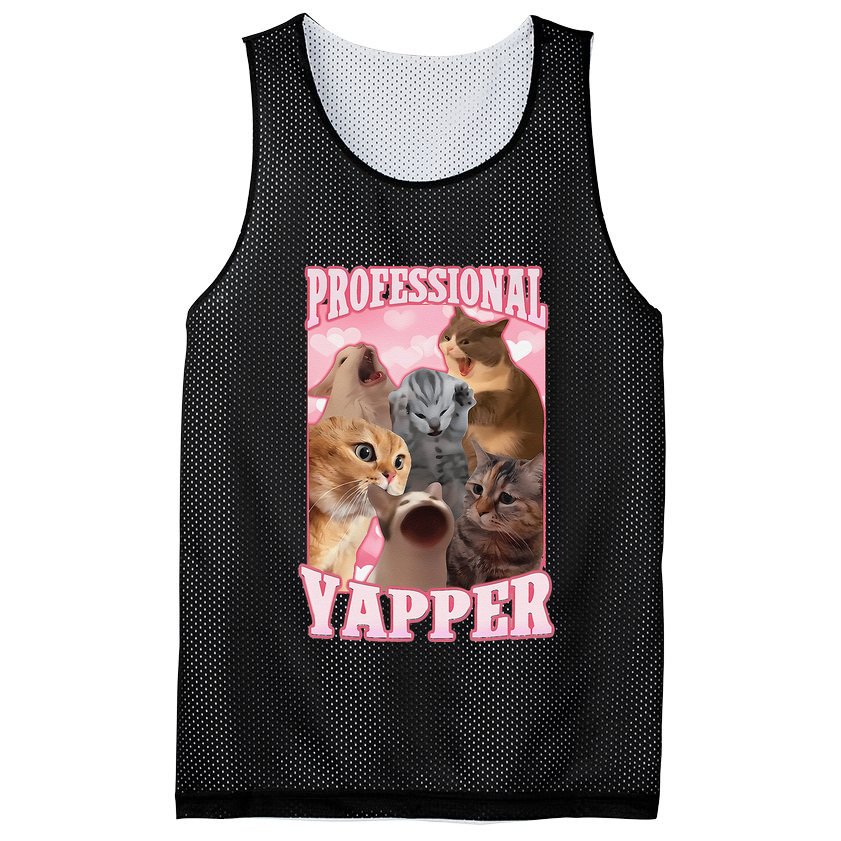 Funny Cat Meme Professional Yapper Cat Oddly Specific Dank Mesh Reversible Basketball Jersey Tank