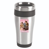 Funny Cat Meme Professional Yapper Cat Oddly Specific Dank 16oz Travel Tumbler