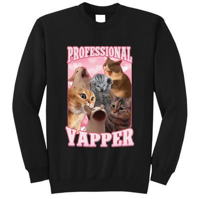 Funny Cat Meme Professional Yapper Cat Oddly Specific Dank Tall Sweatshirt