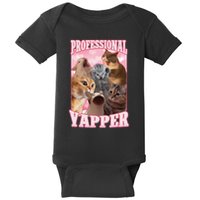 Funny Cat Meme Professional Yapper Cat Oddly Specific Dank Baby Bodysuit