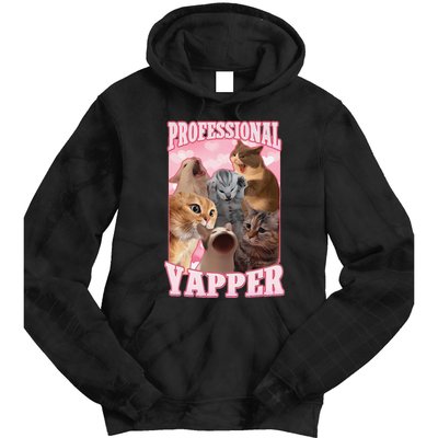 Funny Cat Meme Professional Yapper Cat Oddly Specific Dank Tie Dye Hoodie