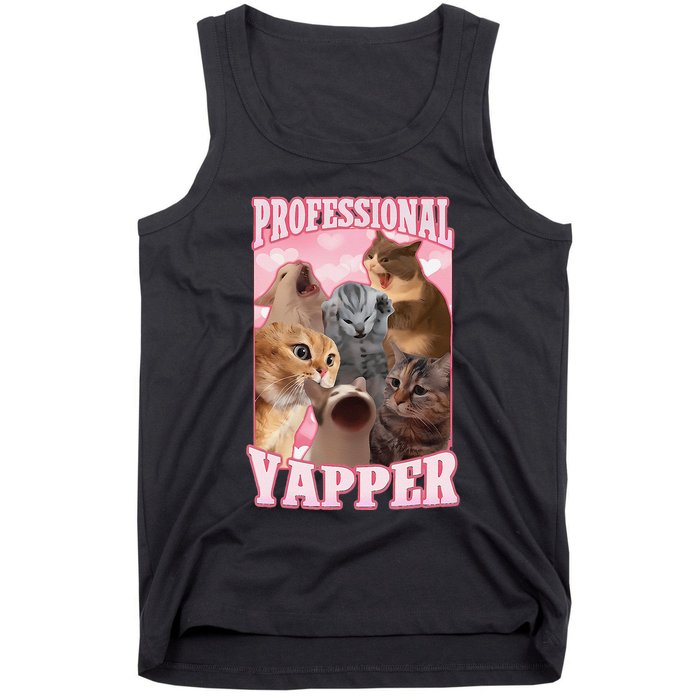 Funny Cat Meme Professional Yapper Cat Oddly Specific Dank Tank Top