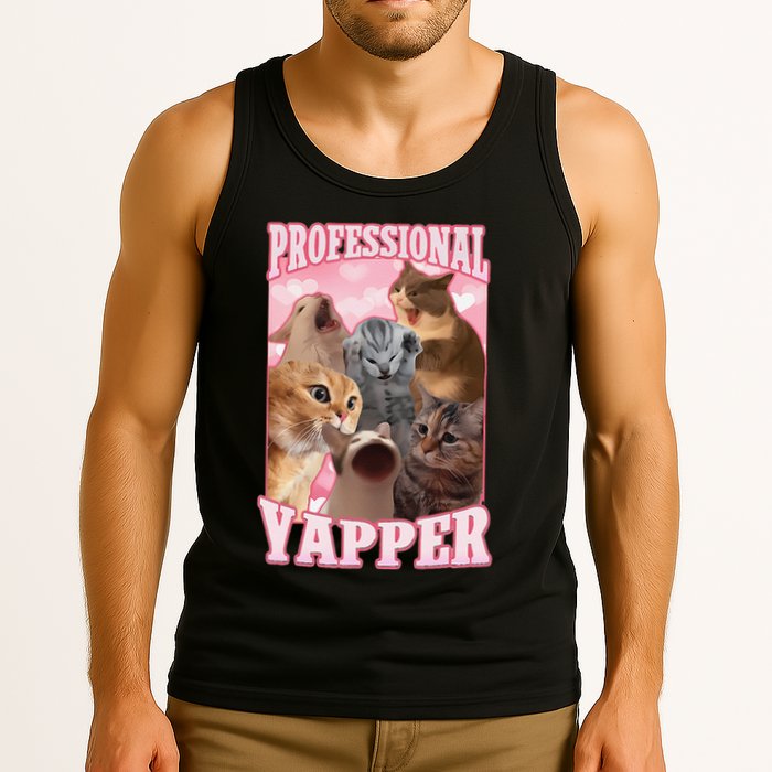 Funny Cat Meme Professional Yapper Cat Oddly Specific Dank Tank Top