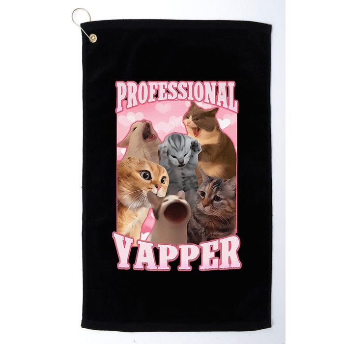 Funny Cat Meme Professional Yapper Cat Oddly Specific Dank Golf Towel