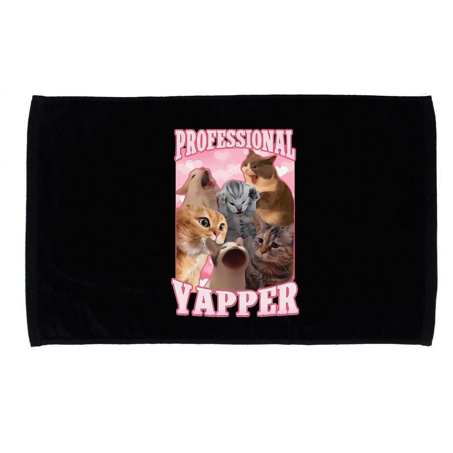 Funny Cat Meme Professional Yapper Cat Oddly Specific Dank Microfiber Hand Towel