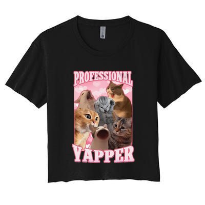 Funny Cat Meme Professional Yapper Cat Oddly Specific Dank Crop Top