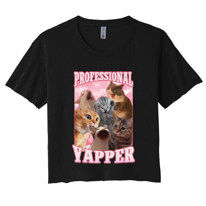 Funny Cat Meme Professional Yapper Cat Oddly Specific Dank Crop Top