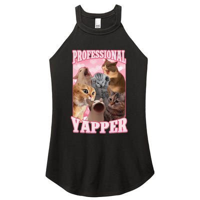 Funny Cat Meme Professional Yapper Cat Oddly Specific Dank Women's Perfect Tri Rocker Tank