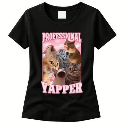 Funny Cat Meme Professional Yapper Cat Oddly Specific Dank Womens T-Shirt